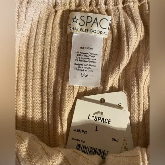 NWT L*SPACE JEMMA TOP SIZE LARGE IN SAND - Picture 6 of 8